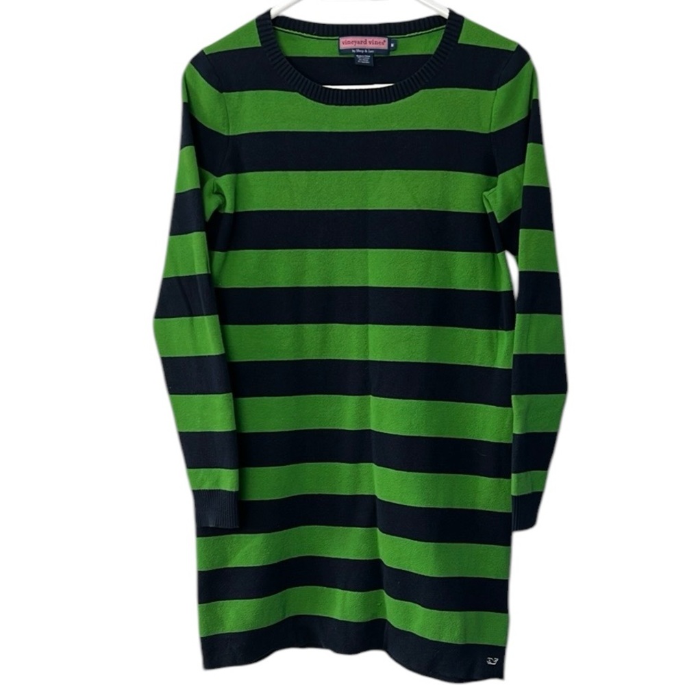 Vineyard Vines by Shep & Ian Sweater Dress Striped Green Navy women’s Medium